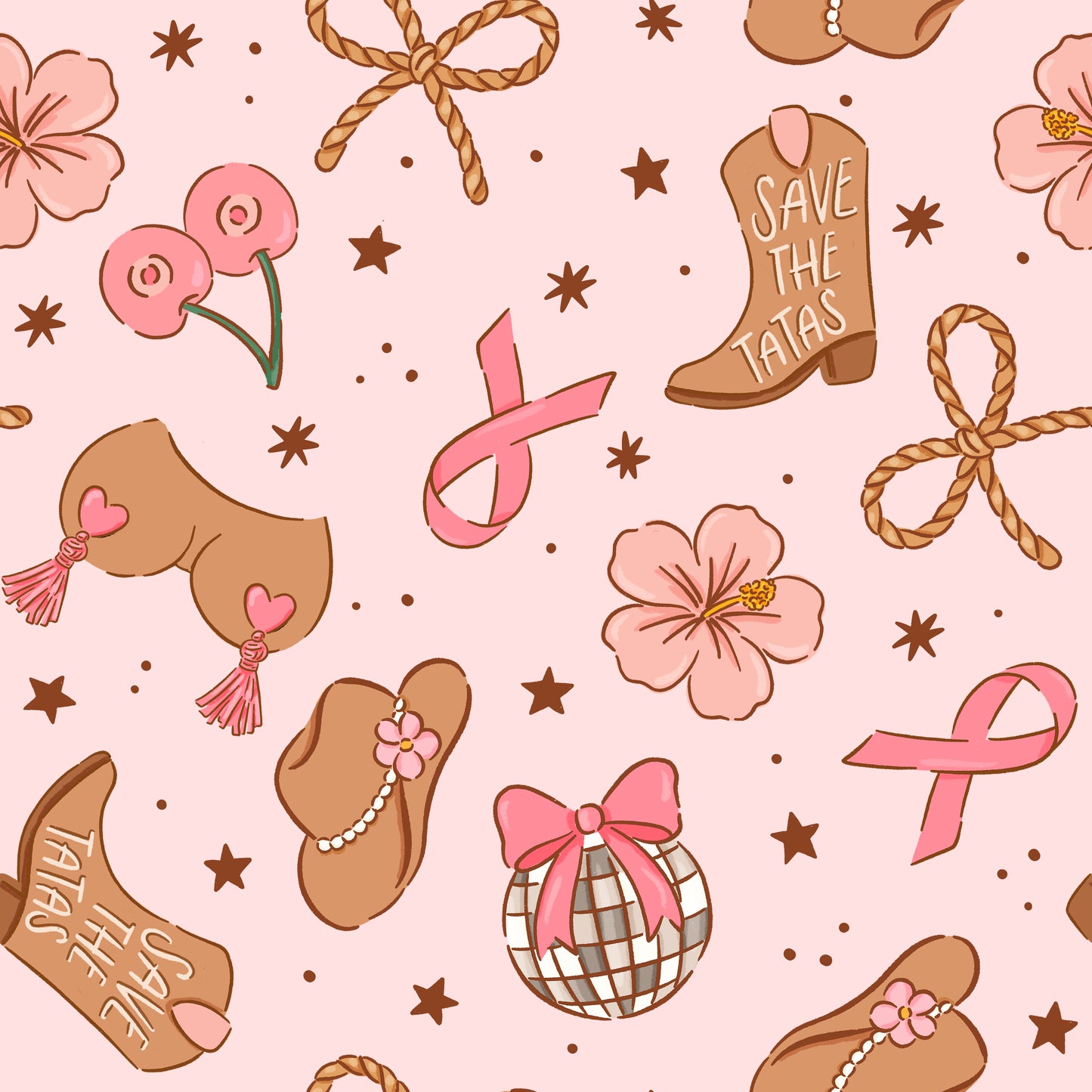 COWGIRLS FOR A CAUSE SCRUB CAP - LIMITED EDITION PINKTOBER PRINT 💘