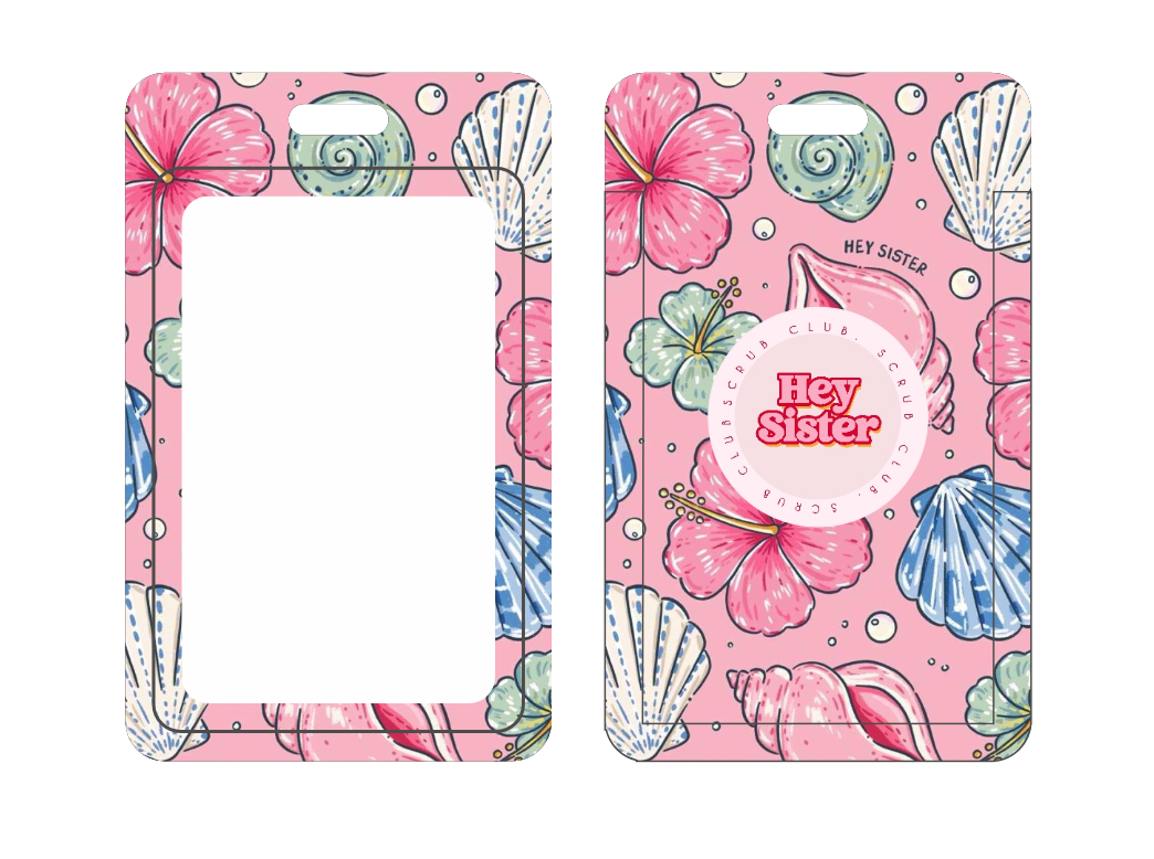 Beach, Please PM ID Card Holder + Reel for Nurses (Golden Hour)