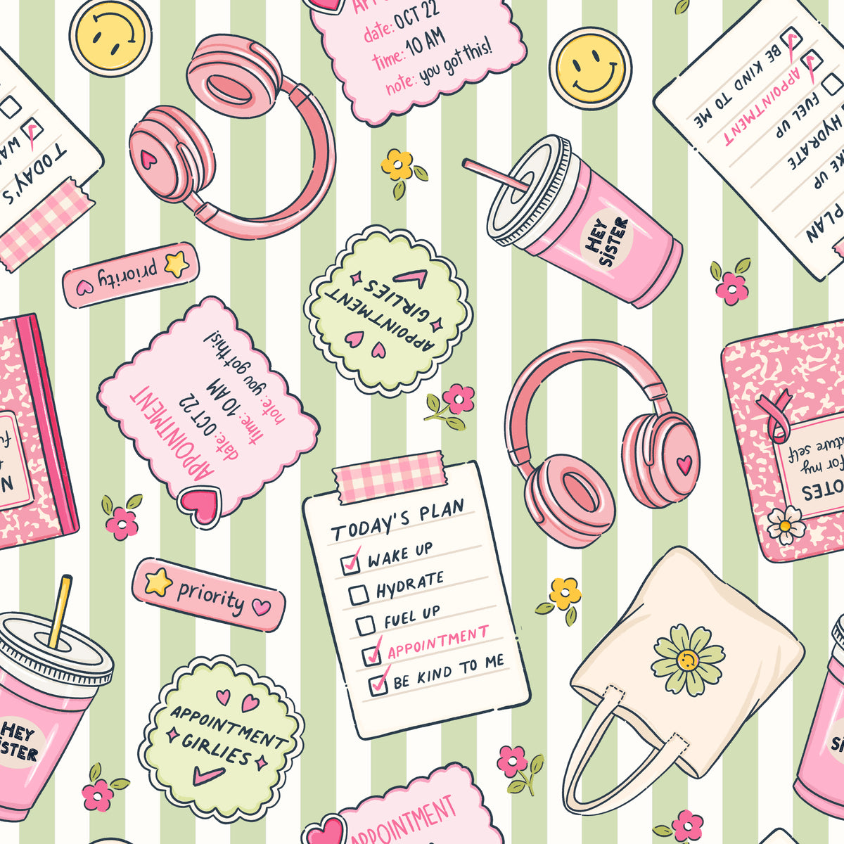 Appointment Girlies Scrub Cap for Nurses