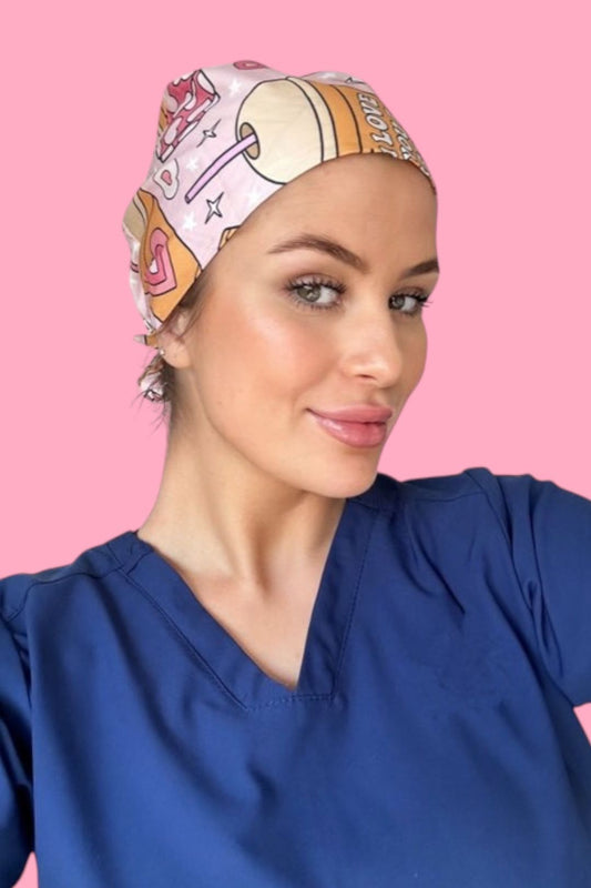 Latte Love Scrub Cap