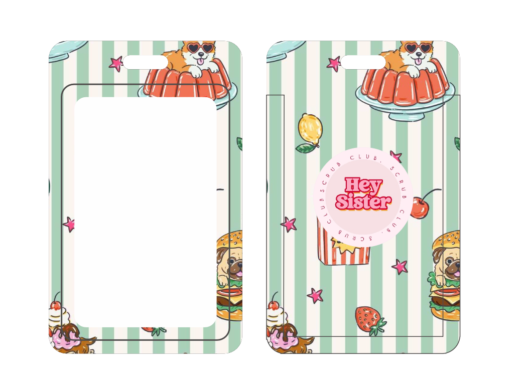 Hot Diggity Dog ID Card Holder + Reel for Nurses